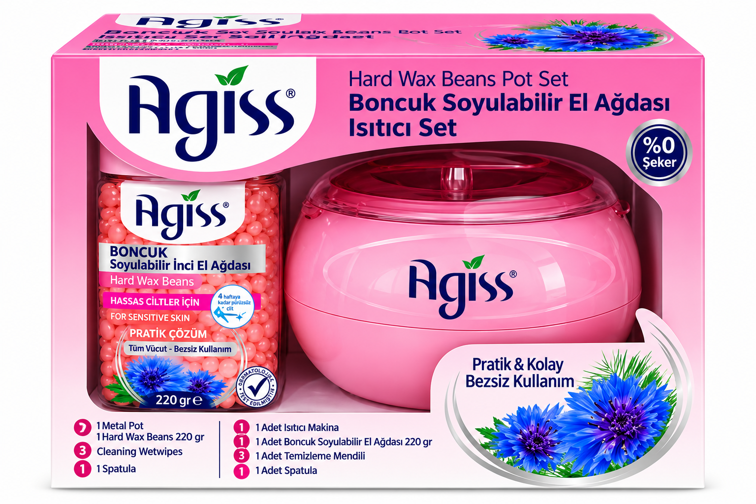 Agİss Sİr Ağda Boncuk Isitici Set