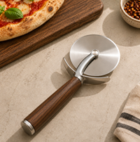 Arow Ahşap Saplı Metal Pizza Ruleti